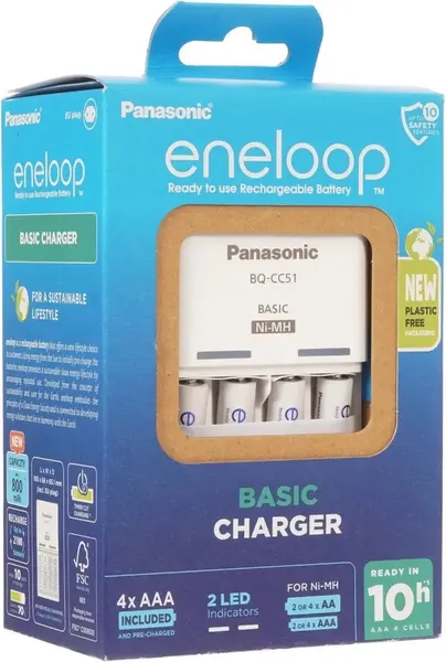 Изображение товара Зарядное устройство для аккумуляторов Panasonic Eneloop BQ-CC51/4xBK-4MCCE Basic Charge / K-KJ51MCD04E