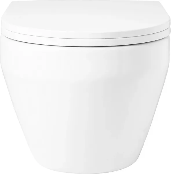 Изображение товара Унитаз подвесной с инсталляцией Saniteco KW-9009W + 501 + K01-PGR (с кнопкой, платиново-серый)