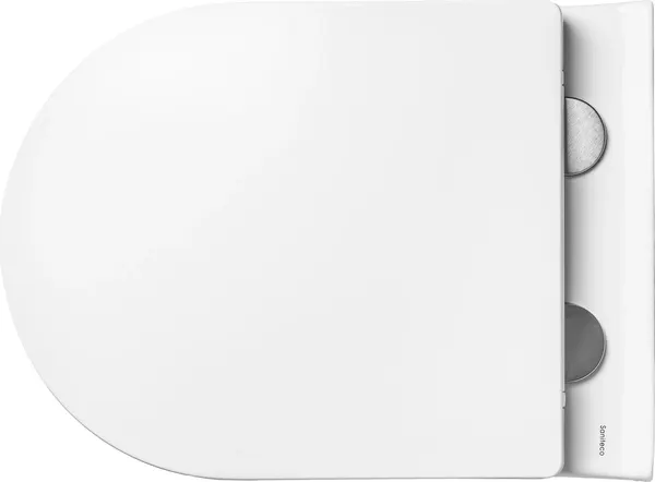 Изображение товара Унитаз подвесной с инсталляцией Saniteco KW-9009W + 501 + K01-PGR (с кнопкой, платиново-серый)