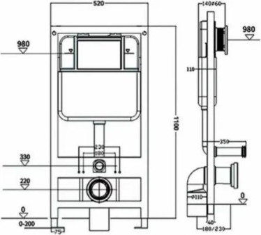 Изображение товара Унитаз подвесной с инсталляцией Saniteco Rimless RT-203-B + 501 + K01-PGR (с функцией биде/кнопка платиново-серый)