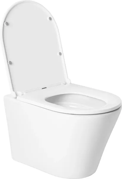Изображение товара Унитаз подвесной с инсталляцией Saniteco KW-9005W + 501 + K01-PRG (с кнопкой, матовое золото)