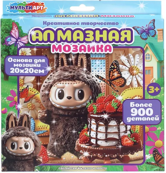 Изображение товара Набор алмазной вышивки MultiArt Пушистый монстрик GEM20X20-141316