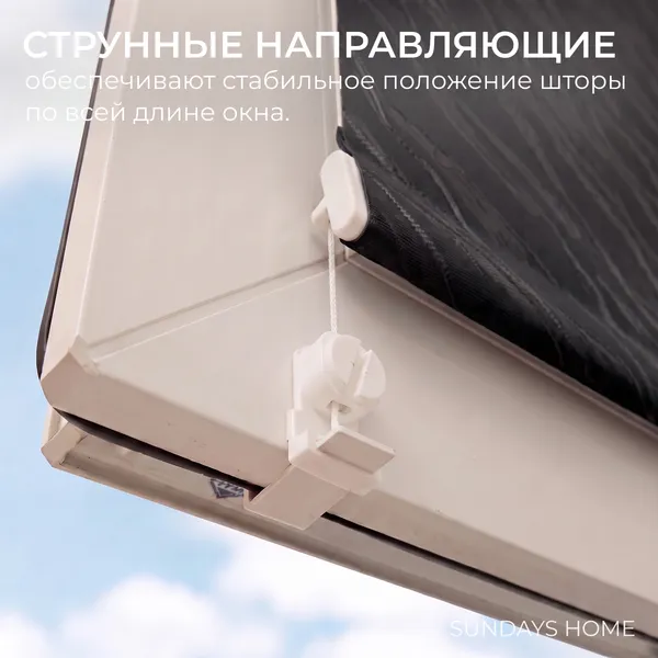 Изображение товара Рулонная штора Sundays Home Аква Тэрмоблэкаут 48x170 (черный)