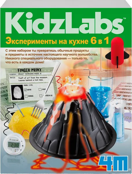Изображение товара Набор для опытов 4M Эксперименты на кухне 6 в 1 / 74369