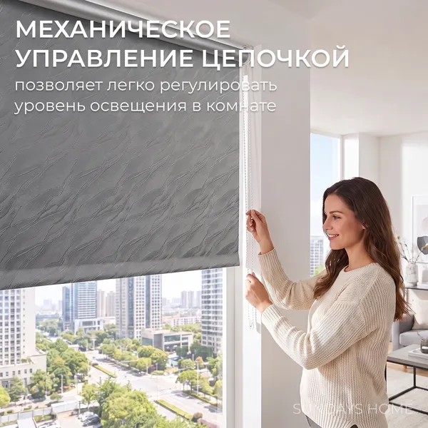 Изображение товара Рулонная штора Sundays Home Аква Тэрмоблэкаут 57x170 (темно-серый)