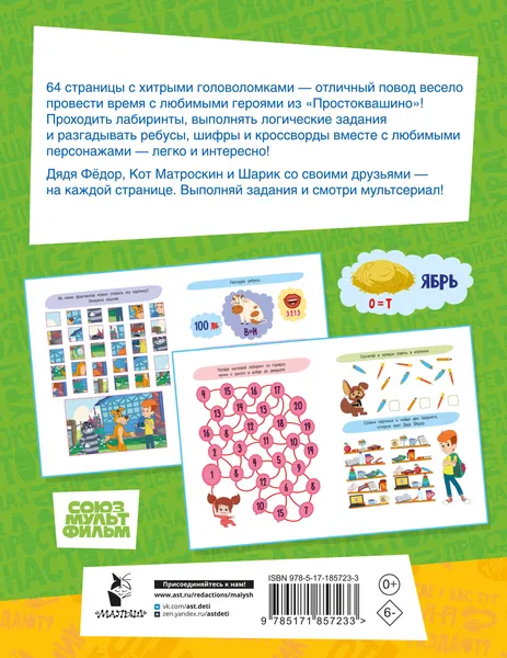 Изображение товара Развивающая книга АСТ 100 головоломок и ребусов для детей (9785171857233)