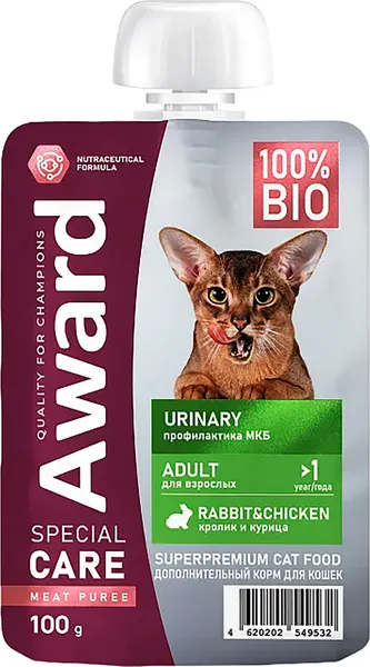 Влажный корм для кошек Award Special Care Urinary Мясное пюре (100г)
