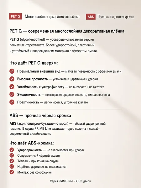 Изображение товара Дверь межкомнатная Юни Prime Line 0 ПЭТ G ABS 80х200 (Grey Silk)