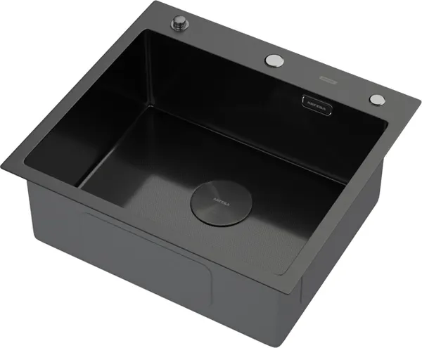 Изображение товара Мойка кухонная Arfeka ECO AR 55x50 Pop-UP Black Nano Decor Millet