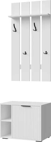 Изображение товара Секция в прихожую Кортекс-мебель Лара Рим СП 3  (белый матовый/белый софт)