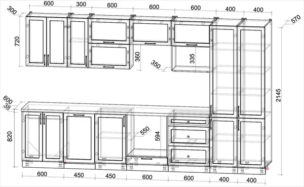 Изображение товара Кухонный гарнитур Interline Тренд 3.5-ПМ4  (белый/белый/белый гранит)