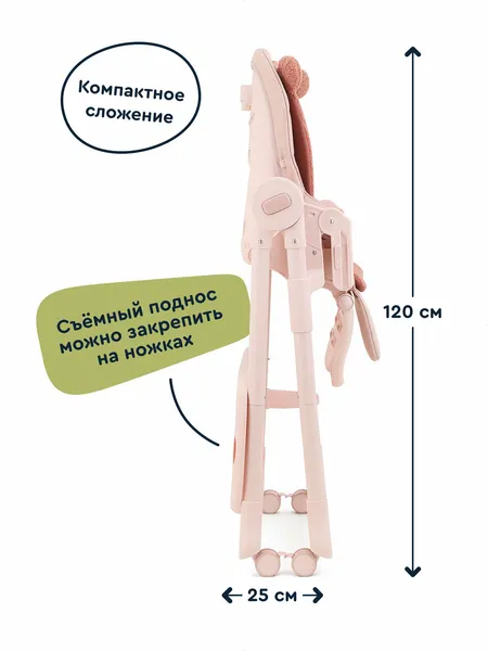 Изображение товара Стульчик для кормления Junion Pooshi M11 (розовый)