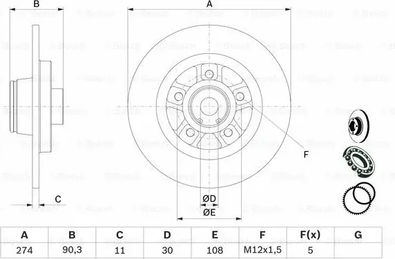 Изображение товара Тормозной диск Bosch 0986479015