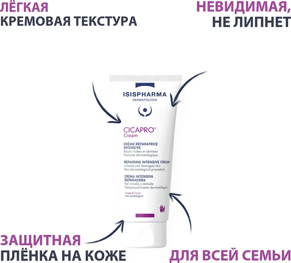 Изображение товара Крем для лица ISISPHARMA Cicapro восстанавливающий успокаивающий для лица и тела (100мл)