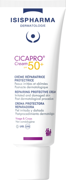 Изображение товара Крем солнцезащитный ISISPHARMA Cicapro SPF 50+ для раздраженной и поврежденной кожи (40мл)