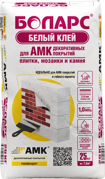 Изображение товара Клей для плитки Боларс Для АМК (25кг, белый)