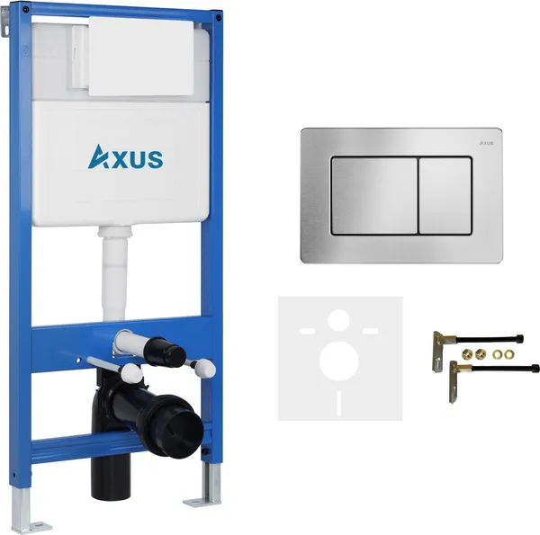 Изображение товара Унитаз подвесной с инсталляцией Axus 011D с унитазом Ligero 2318t и кнопкой 097LS / k0153