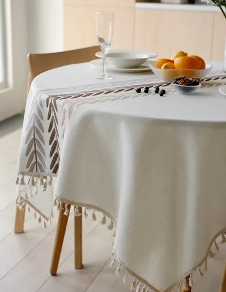 Изображение товара Скатерть Home One Linen Check 140x180 / 439014 (бежево-серый)