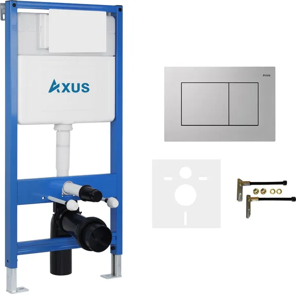 Изображение товара Унитаз подвесной с инсталляцией Axus 011D с унитазом Brillo 2380t и кнопкой 097JS / k0132
