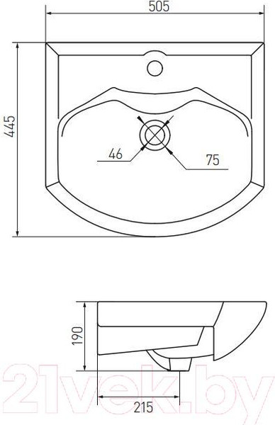 Изображение товара Умывальник Акватон Smile 50 (1WH207781)