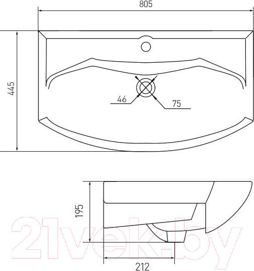 Изображение товара Умывальник Акватон Smile 80 (1WH207783)