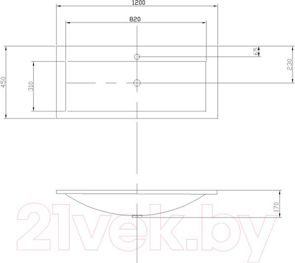Изображение товара Умывальник Акватон Премьер М 120 (1A70483KPR010)