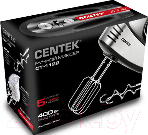 Изображение товара Миксер ручной Centek CT-1122 (черный/сталь)