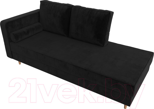 Изображение товара Тахта Лига Диванов Прайм левый / 100879 (велюр черный)