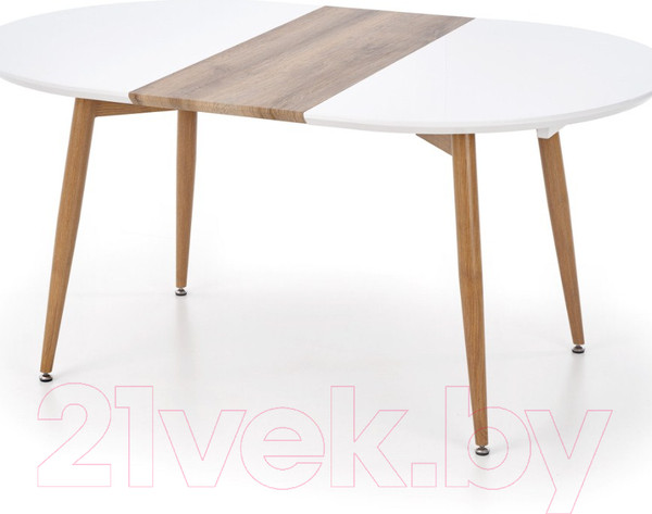 Изображение товара Обеденный стол Halmar Edward 120-200x100x75 (белый/дуб сан ремо)