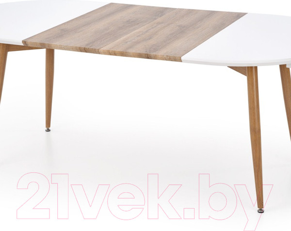 Изображение товара Обеденный стол Halmar Edward 120-200x100x75 (белый/дуб сан ремо)