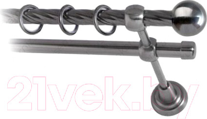 Изображение товара Карниз для штор Lm Decor Шар малый 124 2р витой (антрацит, 4м)