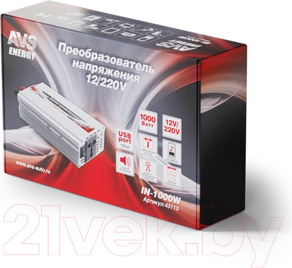 Изображение товара Автомобильный инвертор AVS IN-1000W /43113