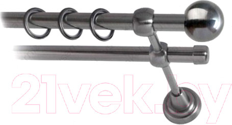 Изображение товара Карниз для штор Lm Decor Шар малый 124 2р гладкий (антрацит, 2.8м)