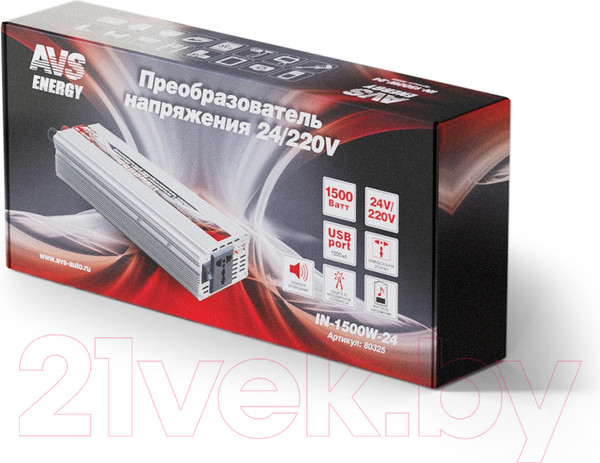 Изображение товара Автомобильный инвертор AVS IN-1500W-24 / 80325