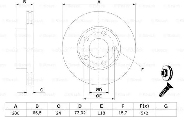Изображение товара Тормозной диск Bosch 0986479B34