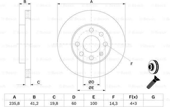 Изображение товара Тормозной диск Bosch 0986479B84