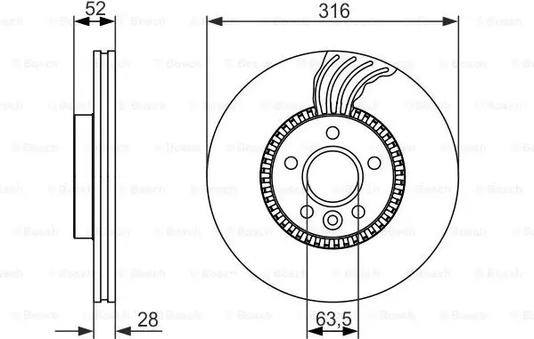 Изображение товара Тормозной диск Bosch 0986479C19