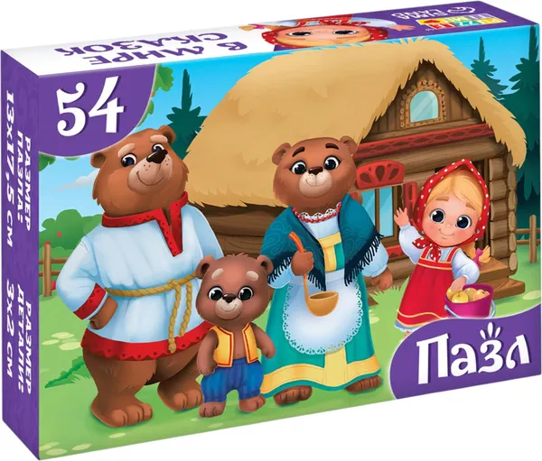 Изображение товара Пазл Puzzle Time Три медведя / 10733541 (54эл)