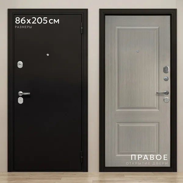 Входная дверь Guard 6 205x86 (правая, бежевый клен)