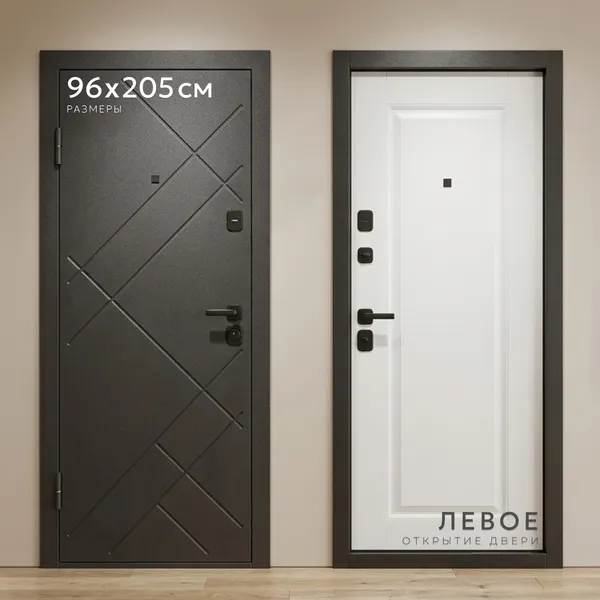Изображение товара Входная дверь Guard 7 205x96 (левая, штамп букле графит)