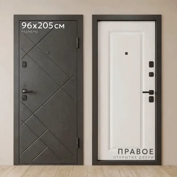 Изображение товара Входная дверь Guard 7 205x96 (правая, штамп букле графит)