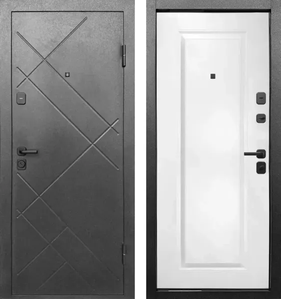 Изображение товара Входная дверь Guard 7 205x96 (правая, штамп букле графит)