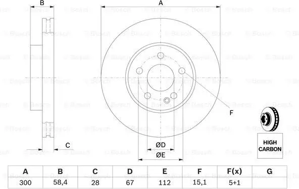 Изображение товара Тормозной диск Bosch 0986479C50