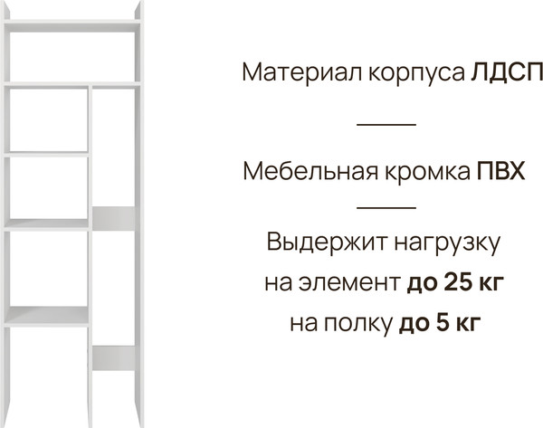 Изображение товара Стеллаж СпадарДрэва Афина 6N (белый)