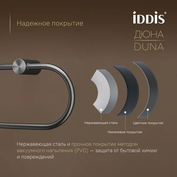 Изображение товара Держатель для полотенца IDDIS Duna DUNGMO0i51 (графит матовый)