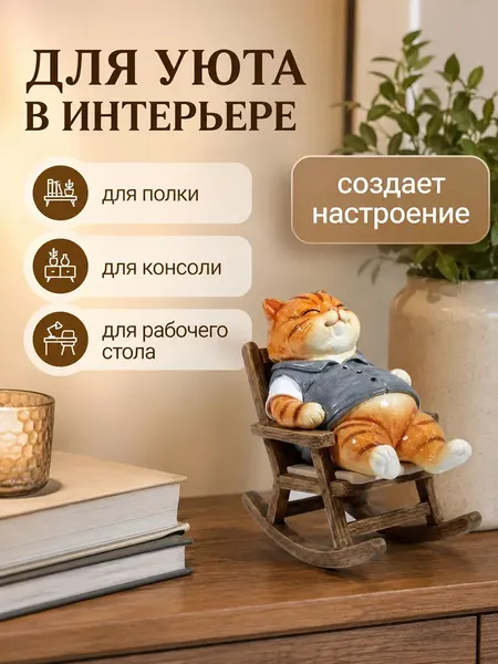 Изображение товара Статуэтка Elan Gallery Рыжий кот на чиле 105801