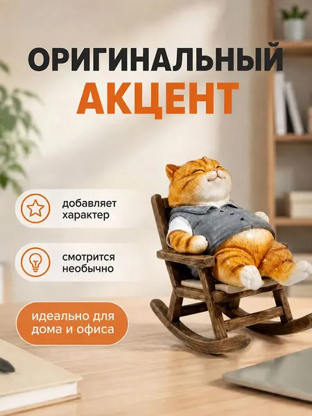 Изображение товара Статуэтка Elan Gallery Рыжий кот на чиле 105801