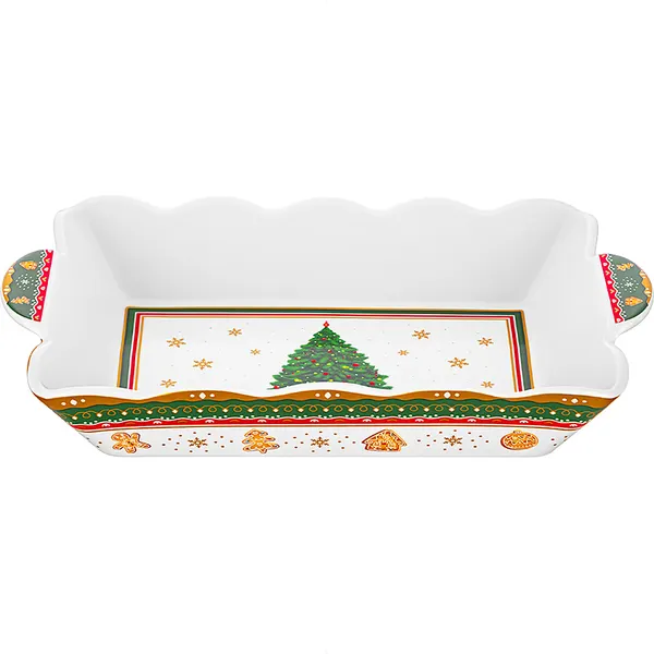 Изображение товара Блюдо Elan Gallery Новогодняя елка 421024 (зеленый узор)