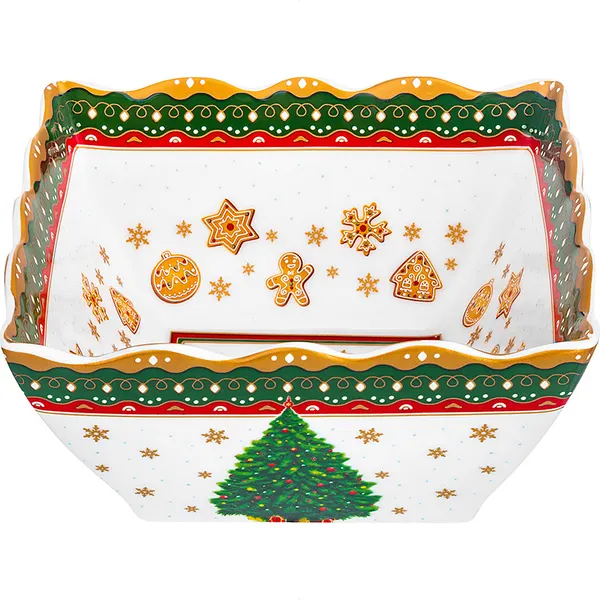 Изображение товара Салатник Elan Gallery Новогодняя елка 421069 (зеленый узор)