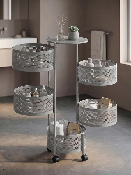 Изображение товара Этажерка El Casa 5 ярусов на колесиках / 260047 (серый)